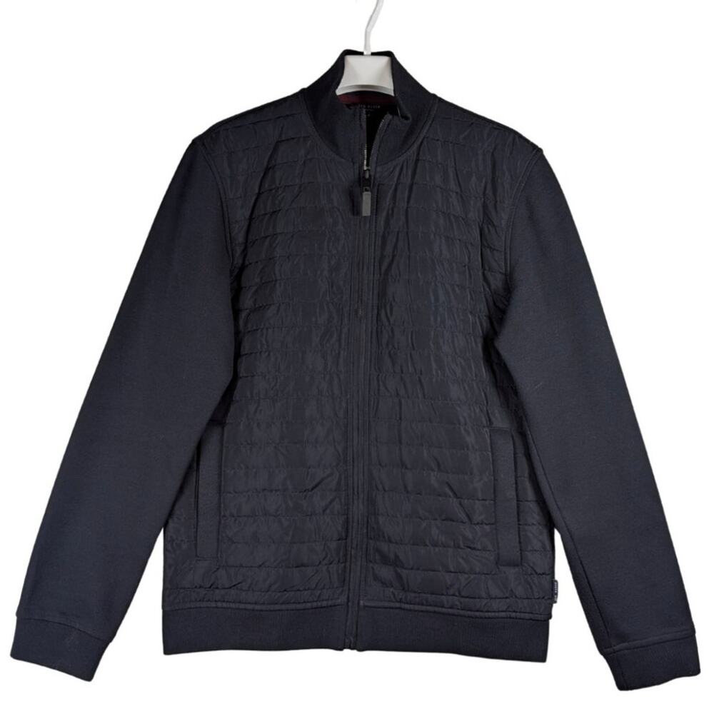 Ted Baker London Quilted Hybrid Jacket Full Zip Navy Blue Men’s Size 3 USED